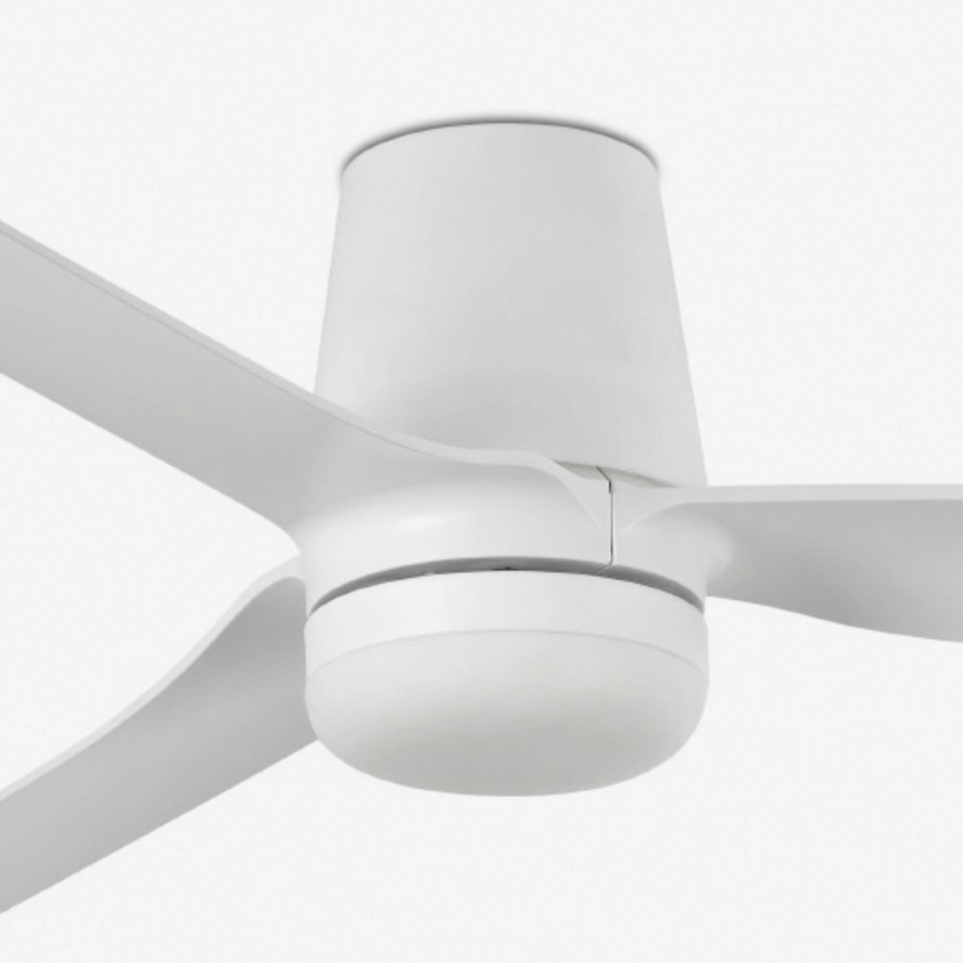 FARO 33828WT1S - Ventilateur de plafond LED à intensité réglable PUNT TUB M LED/18W/230V 2700/3000/4000K Ø 132 cm blanc Wi‑Fi Tuya + télécommande