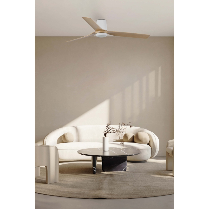 FARO 33829 - Deckenventilator PUNT TUB M braun/weiß d 130 cm + Fernbedienung