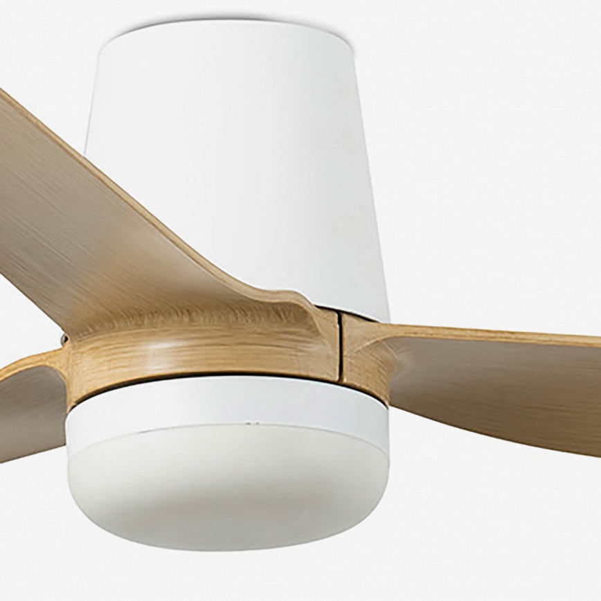 FARO 33829WT-1TW - Ventilatore da soffitto dimmerabile a LED PUNT TUB M LED/18W/230V 3000/4200/6500K marrone/bianco diametro 132 cm Wi-Fi Tuya + telecomando