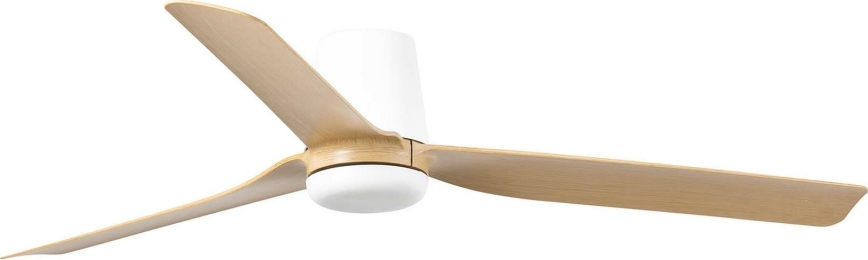 FARO 33829WT - Ventilateur de plafond PUNT TUB M marron/blanc d. 132 cm Wi-Fi Tuya + Télécommande