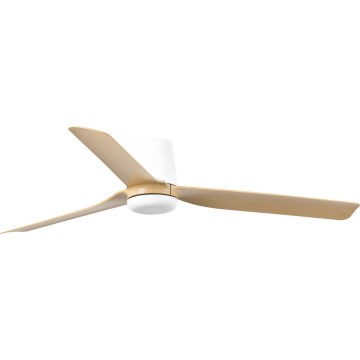 FARO 33829WT - Ventilatore da soffitto PUNT TUB M marrone/bianco diametro 132 cm Wi-Fi Tuya + telecomando