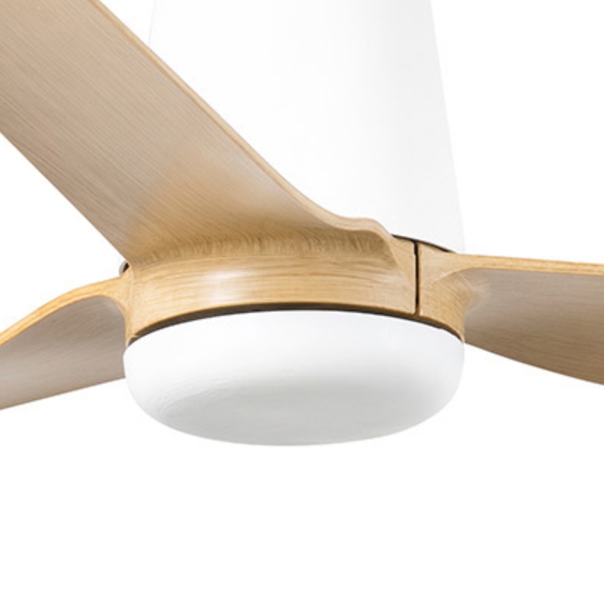 FARO 33829WT - Ventilatore da soffitto PUNT TUB M marrone/bianco diametro 132 cm Wi-Fi Tuya + telecomando