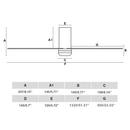 FARO 33829WT - Ventilatore da soffitto PUNT TUB M marrone/bianco diametro 132 cm Wi-Fi Tuya + telecomando