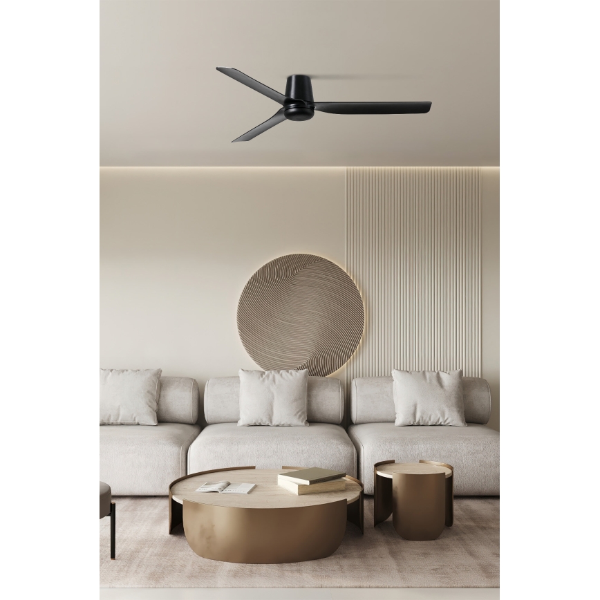 FARO 33830 - Ventilatore da soffitto PUNT TUB M nero diametro 130 cm + telecomando