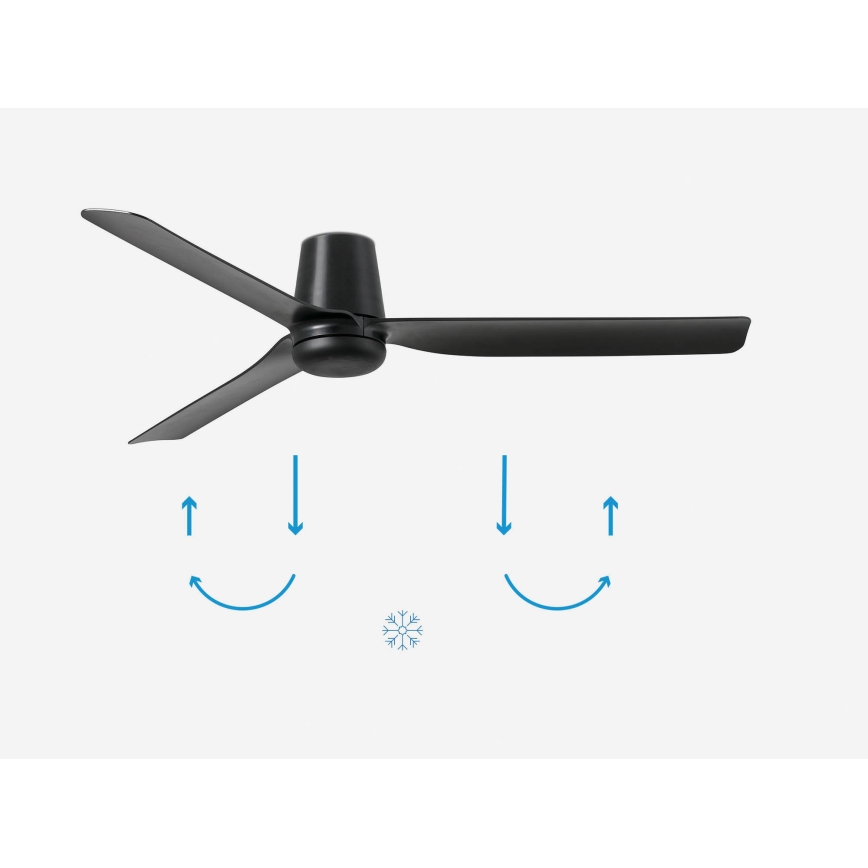 FARO 33830 - Ventilatore da soffitto PUNT TUB M nero diametro 130 cm + telecomando