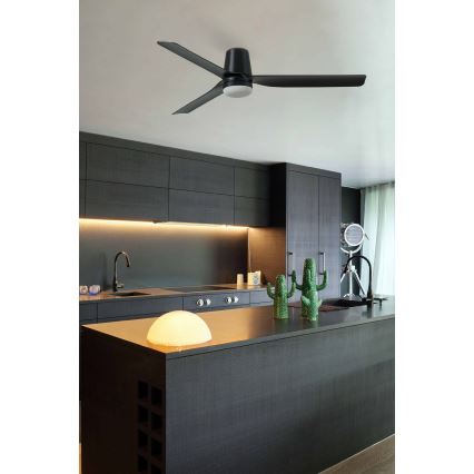 FARO 33830WT-1TW - Ventilatore da soffitto dimmerabile a LED PUNT TUB M LED/18W/230V 3000/4200/6500K nero diametro 132 cm Wi-Fi Tuya + telecomando