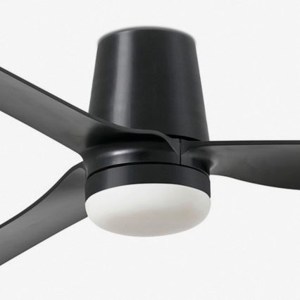 FARO 33830WT-1TW - Ventilatore da soffitto dimmerabile a LED PUNT TUB M LED/18W/230V 3000/4200/6500K nero diametro 132 cm Wi-Fi Tuya + telecomando