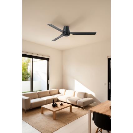 FARO 33830WT - Ventilatore da soffitto PUNT TUB M nero diametro 132 cm Wi-Fi Tuya + telecomando