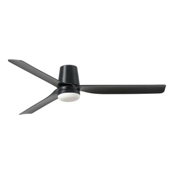 FARO 33830WT1S - LED-dimmbarer Deckenventilator PUNT TUB M LED/18W/230V 2700/3000/4000K Ø 132 cm schwarz Wi-Fi Tuya + Fernbedienung