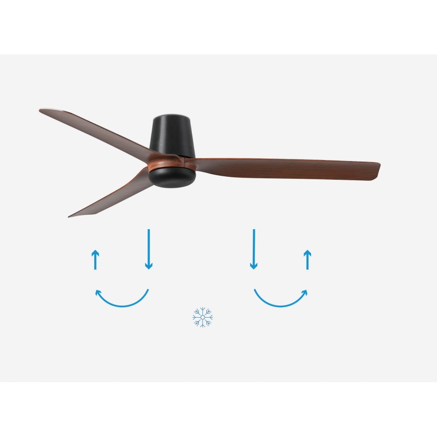 FARO 33831 - Ventilatore da soffitto PUNT TUB M marrone/nero diametro 130 cm + telecomando
