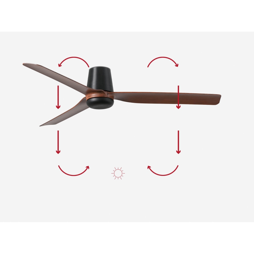 FARO 33831 - Ventilatore da soffitto PUNT TUB M marrone/nero diametro 130 cm + telecomando