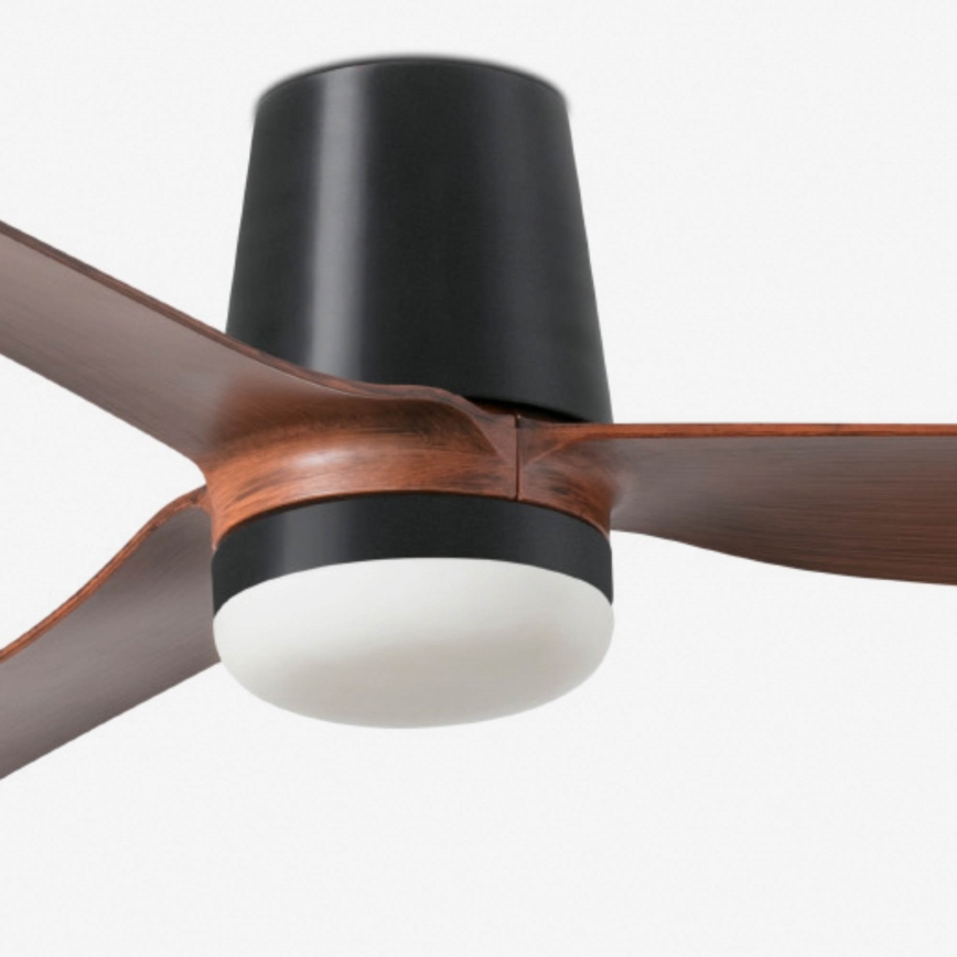 FARO 33831WT-1TW - Ventilatore da soffitto dimmerabile a LED PUNT TUB M LED/18W/230V 3000/4200/6500K marrone/nero diametro 132 cm Wi-Fi Tuya + telecomando