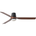 FARO 33831WT-1TW - Ventilateur de plafond à intensité variable PUNT TUB M LED/18W/230V 3000/4200/6500K marron/noir d. 132 cm Wi-Fi Tuya + Télécommande