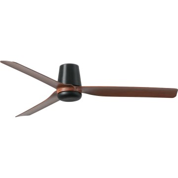 FARO 33831WT - Deckenventilator PUNT TUB M braun/schwarz d 132 cm Wi-Fi Tuya + Fernbedienung