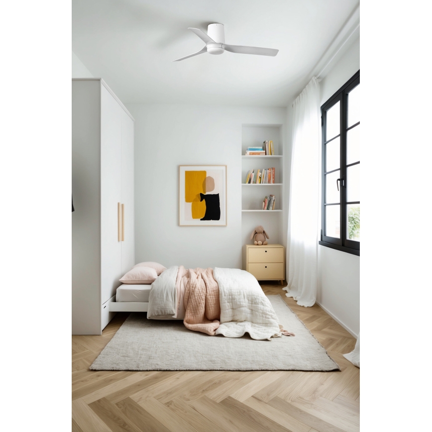 FARO 33832 - Ventilatore da soffitto MINI PUNT TUB S bianco diametro 90 cm + telecomando