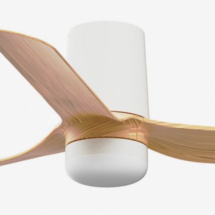 FARO 33833-1TW - Ventilateur de plafond à intensité variable MINI PUNT TUB S LED/10W/230V 2700/4000/6000K d. 90 cm marron/blanc + Télécommande