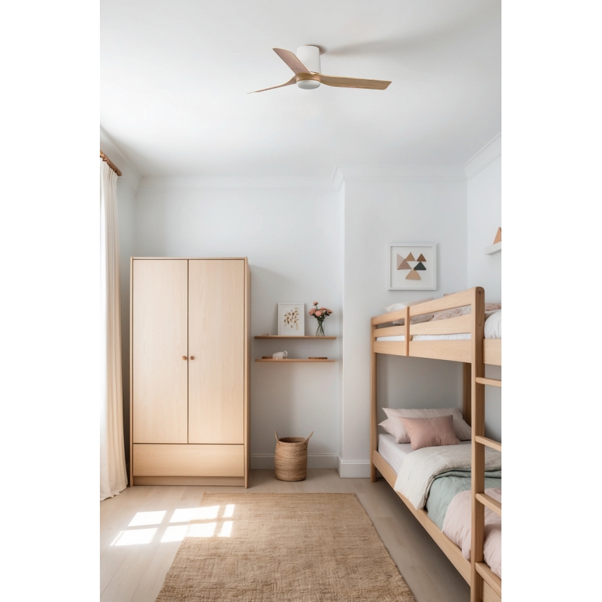 FARO 33833 - Deckenventilator MINI PUNT TUB S braun/weiß d 90 cm + Fernbedienung