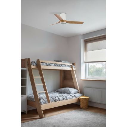 FARO 33833 - Deckenventilator MINI PUNT TUB S braun/weiß d 90 cm + Fernbedienung