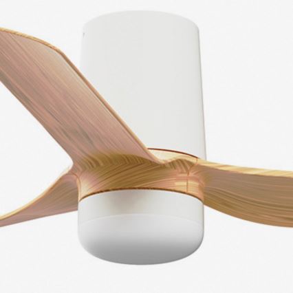 FARO 33833WT-1TW - Ventilatore da soffitto dimmerabile a LED MINI PUNT TUB S LED/10W/230V 2700/4000/6000K marrone/bianco d90 cm Wi-Fi Tuya + telecomando