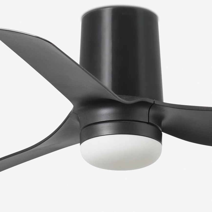FARO 33834-1TW - Dimmbarer LED-Deckenventilator MINI PUNT TUB mit LED/10W/230V 2700/3000/4000K Ø 90 cm schwarz + Fernbedienung