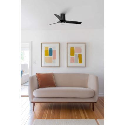 FARO 33834-1TW - Ventilateur de plafond à intensité variable MINI PUNT TUB S LED/10W/230V 2700/4000/6000K d. 90 cm noir + Télécommande