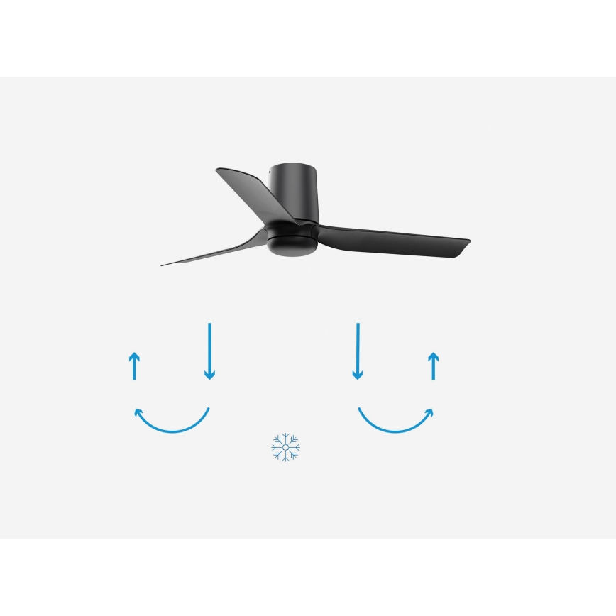FARO 33834-Ventilateur de plafond MINI PUNT TUB S noir d. 90 cm + télécommande