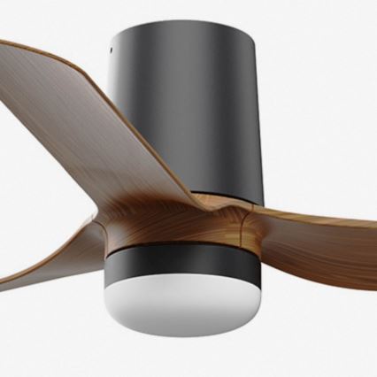 FARO 33835WT-1TW - Dimmbarer LED-Deckenventilator MINI PUNT TUB S LED/10W/230V 2700/4000/6000K braun/schwarz d 90 cm Wi-Fi Tuya + Fernbedienung