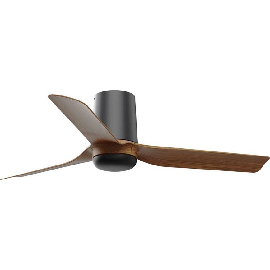 FARO 33835WT - Ventilatore da soffitto MINI PUNT TUB S marrone/nero diametro 90 cm Wi-Fi Tuya + telecomando