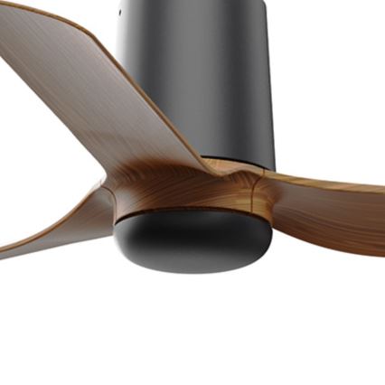 FARO 33835WT - Ventilatore da soffitto MINI PUNT TUB S marrone/nero diametro 90 cm Wi-Fi Tuya + telecomando