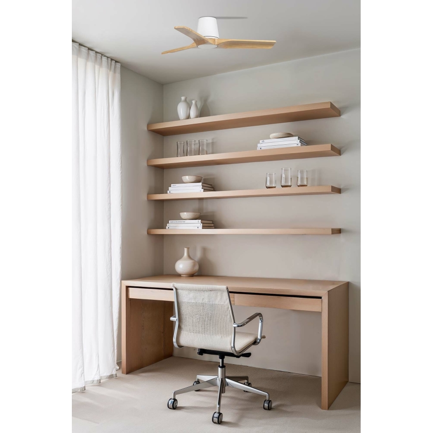 FARO 33836 - Ventilatore da soffitto HEYWOOD TUB S pino/bianco diametro 90 cm + telecomando
