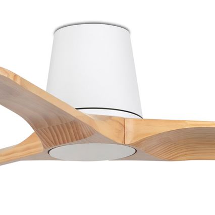 FARO 33836 - Ventilatore da soffitto HEYWOOD TUB S pino/bianco diametro 90 cm + telecomando