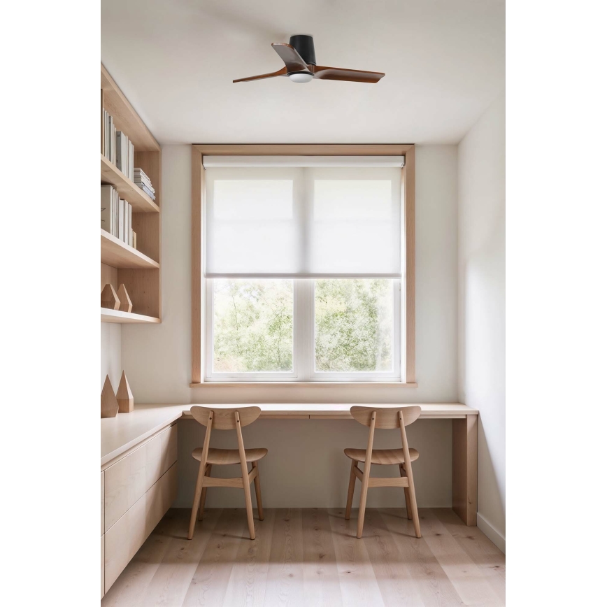 FARO 33837-1TW - Ventilateur de plafond à intensité variable HEYWOOD TUB S LED/10W/230V 2700/4000/6000K pin/noir d. 90 cm + Télécommande
