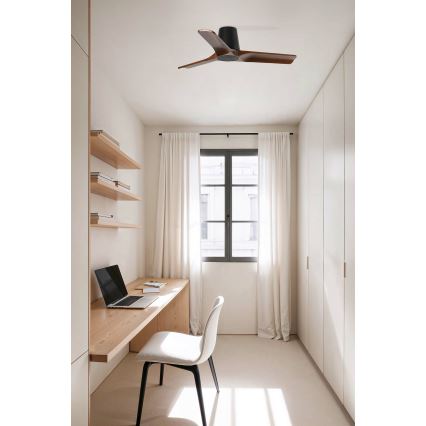 FARO 33837 - Ventilateur de plafond HEYWOOD TUB pin/noir Ø 90 cm + télécommande