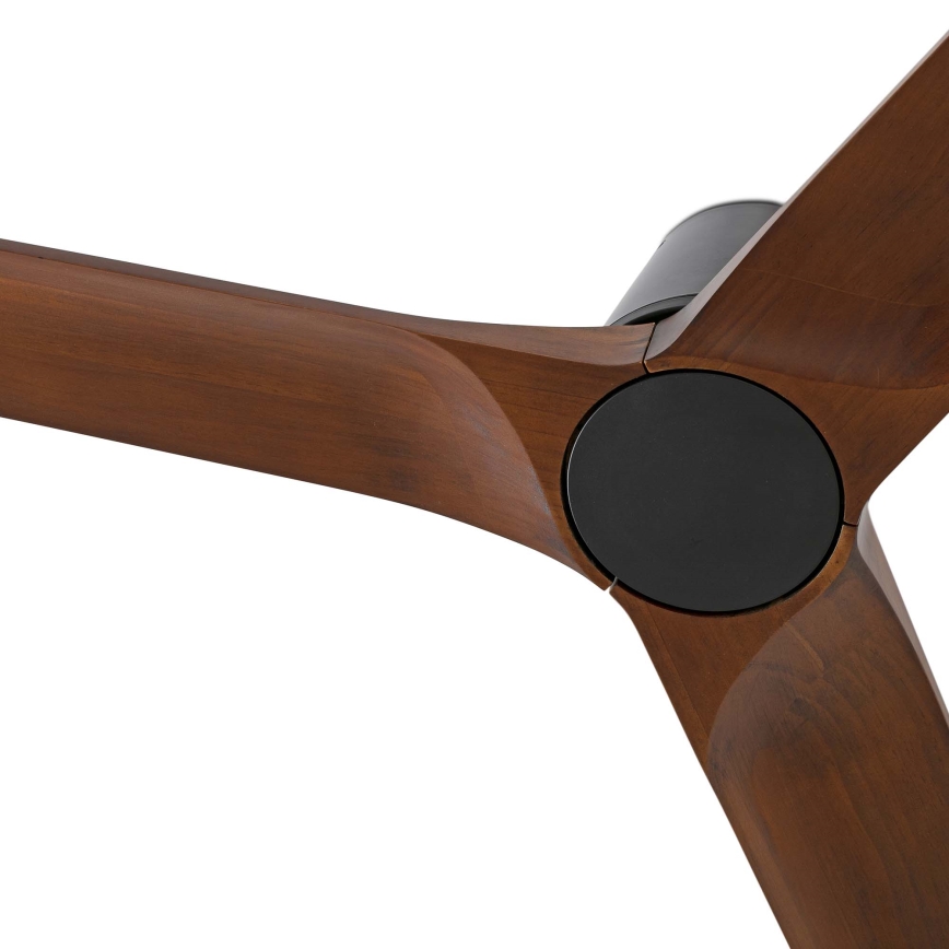 FARO 33837WT - Ventilatore da soffitto HEYWOOD TUB S pino/nero diametro 90 cm Wi-Fi Tuya + telecomando