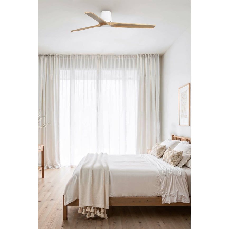 FARO 33838 - Ventilateur de plafond HEYWOOD TUB L pin/blanc Ø 132 cm avec télécommande