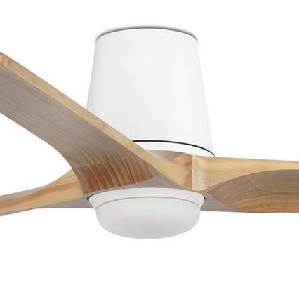 FARO 33838WT-1TW - Ventilateur de plafond LED dimmable HEYWOOD TUB L LED/10W/230V 2700/3000/4000K pin/blanc Ø 132 cm Wi-Fi Tuya + télécommande
