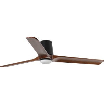 FARO 33839WT-1TW - Ventilatore da soffitto dimmerabile a LED HEYWOOD TUB L LED/10W/230V 2700/4000/6000K pino/nero diametro 132 cm Wi-Fi Tuya + telecomando