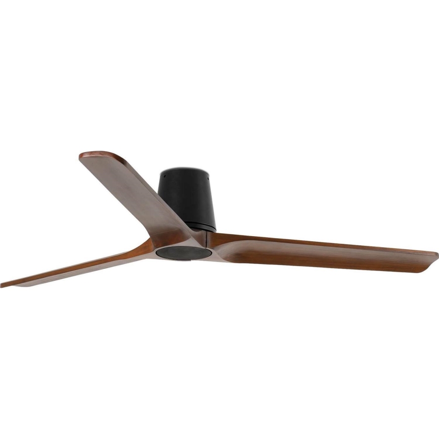 FARO 33839WT - Ventilatore da soffitto HEYWOOD TUB L pino/nero diametro 132 cm Wi-Fi Tuya + telecomando