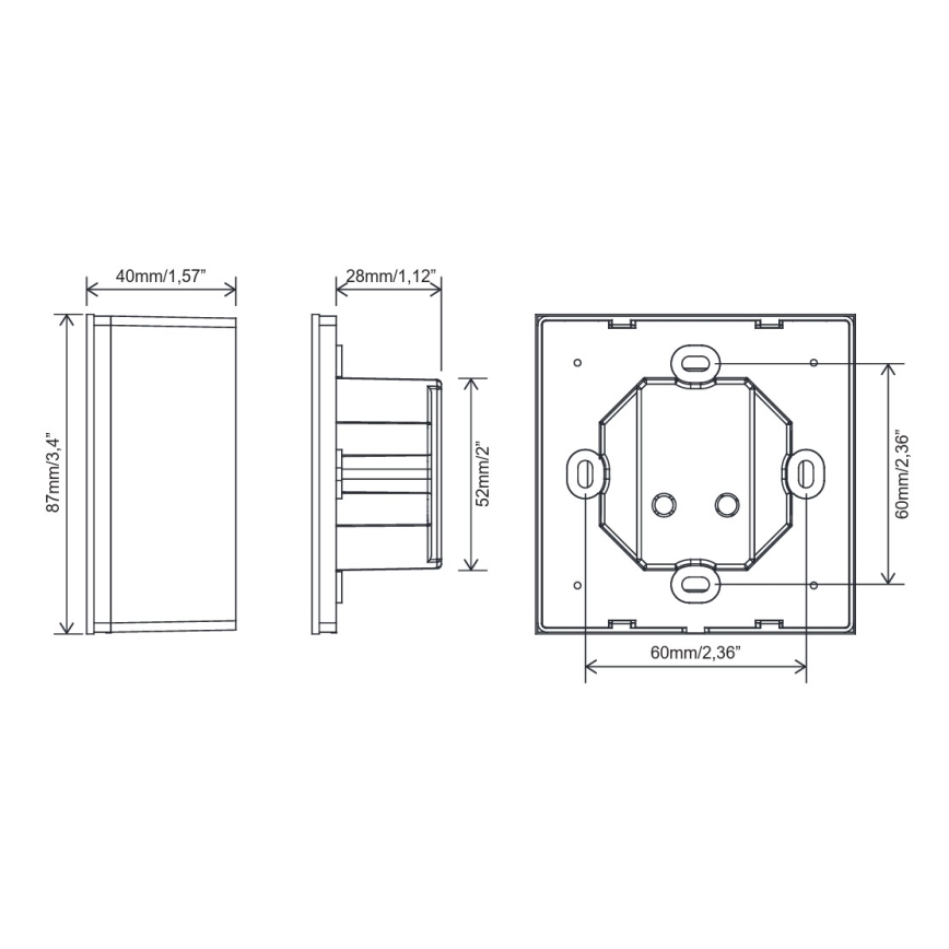 FARO 33988 - Pannello touch da parete per ventilatori da soffitto 230V nero