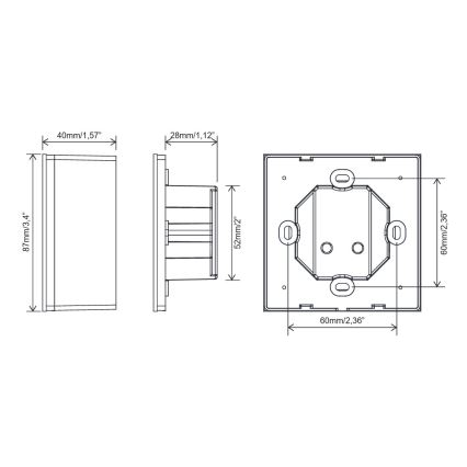 FARO 33988 - Wand-Touch-Steuerung für 230V-Deckenventilatoren, schwarz