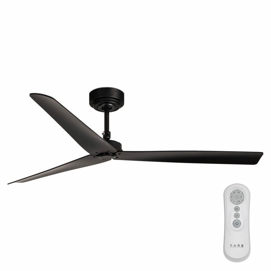 FARO 34100 - Ventilatore da soffitto MILOS nero + telecomando
