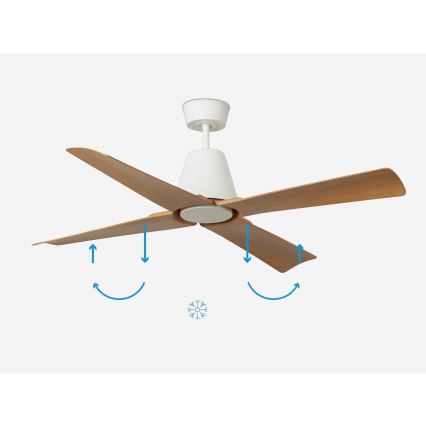 FARO 34105 - Ventilatore da soffitto TYPHOON M marrone/bianco IP44 + telecomando