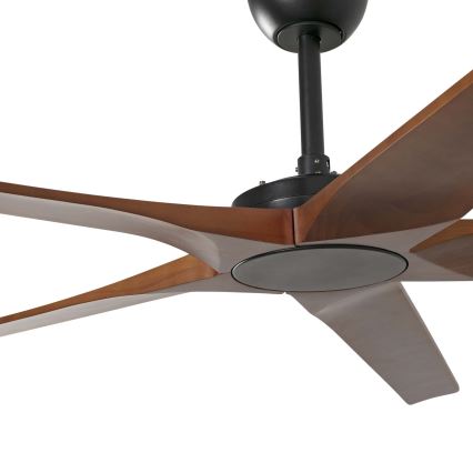 FARO 34190WT - Ventilateur de plafond BIGWOOD XL pin/noir d. 200 cm Wi-Fi Tuya + Télécommande
