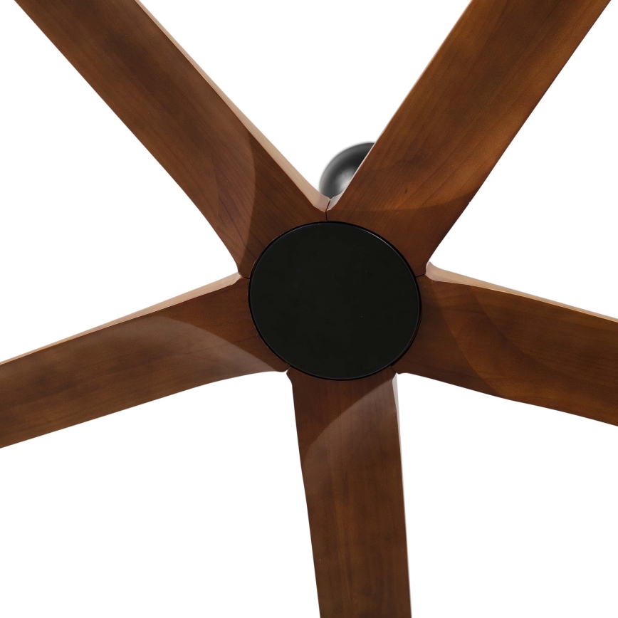 FARO 34190WT - Ventilateur de plafond BIGWOOD XL pin/noir d. 200 cm Wi-Fi Tuya + Télécommande
