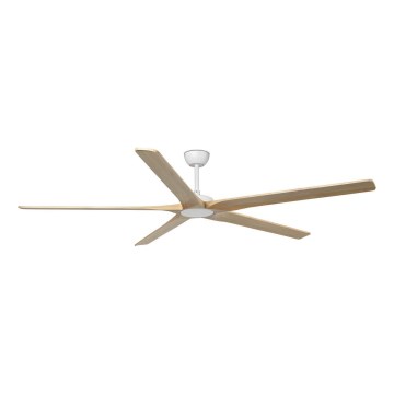 FARO 34191WT - Ventilatore da soffitto BIGWOOD XL pino/bianco diametro 200 cm Wi-Fi Tuya + telecomando