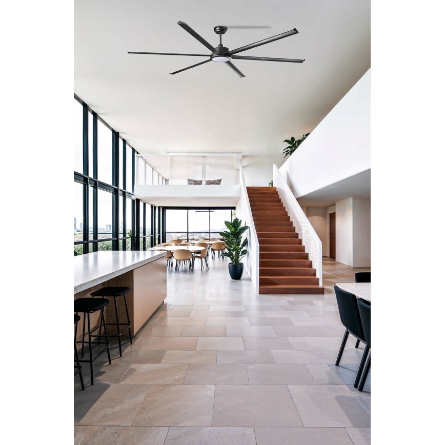 FARO 34207-130 - Ventilatore da soffitto dimmerabile a LED ROTTERDAM XXL LED/32W/230V nero diametro 250 cm + telecomando