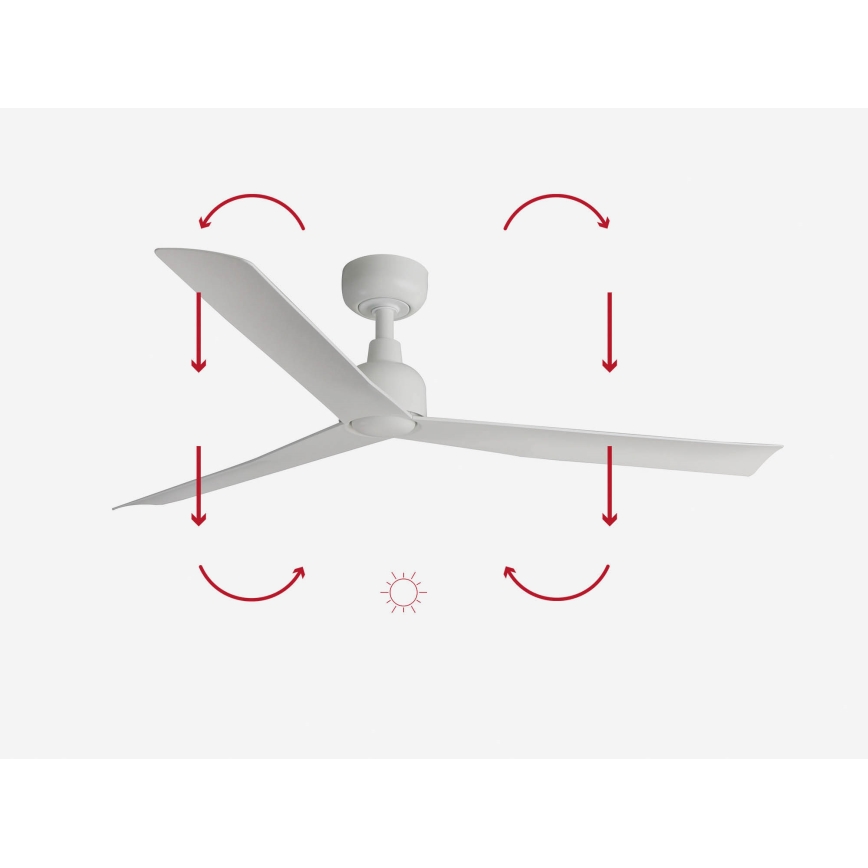 FARO 34274 - Ventilatore da soffitto MARINE M bianco diametro 125 cm IP44 + telecomando