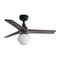 FARO 34278-11L - Ventilatore da soffitto KLIM S 1xE27/15W/230V legno/nero diametro 92,5 cm + telecomando