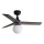 FARO 34278WT-11L - Deckenventilator KLIM S 1xE27/15W/230V Walnuss/schwarz d 92,5 cm Wi-Fi Tuya + Fernbedienung