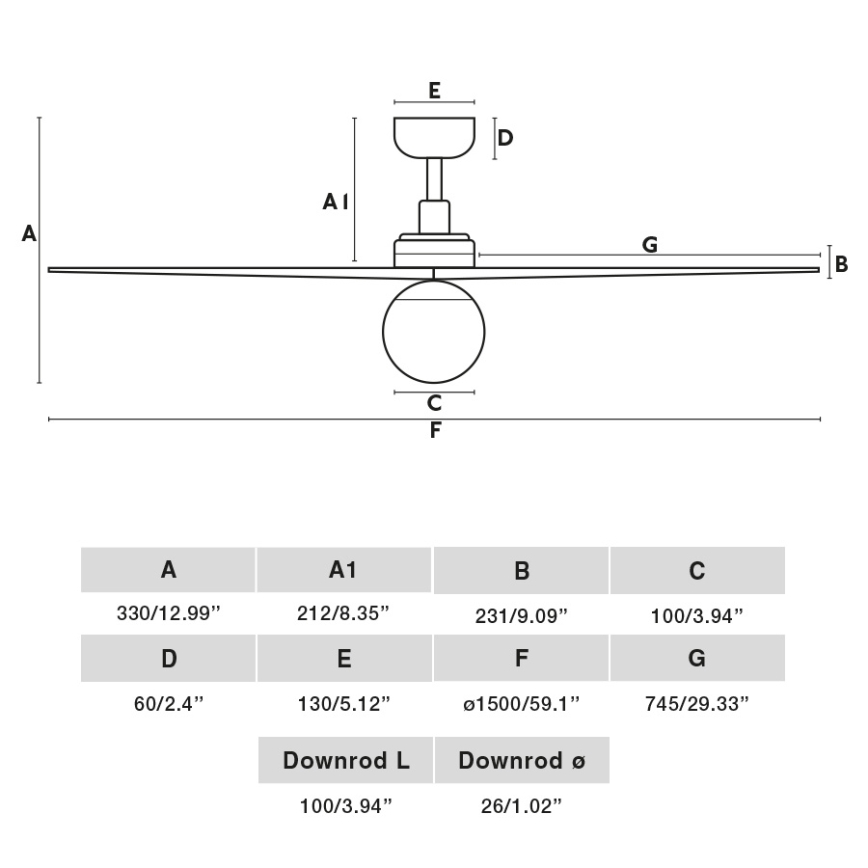 FARO 34279-11L - Ventilatore da soffitto KLIM L 1xE27/15W/230V quercia/bianco diametro 150 cm + telecomando